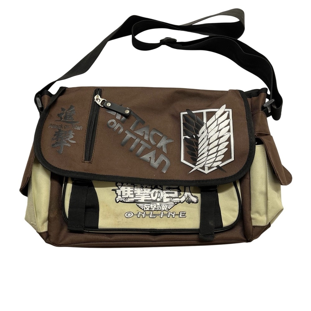 Attack On Titan Anime Messenger Bag Brown Satchel School Shoulder Crossbody